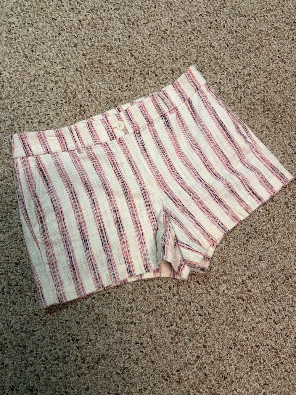 LOFT Striped Mid Rise Shorts